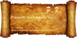 Paneth Kolumbán névjegykártya